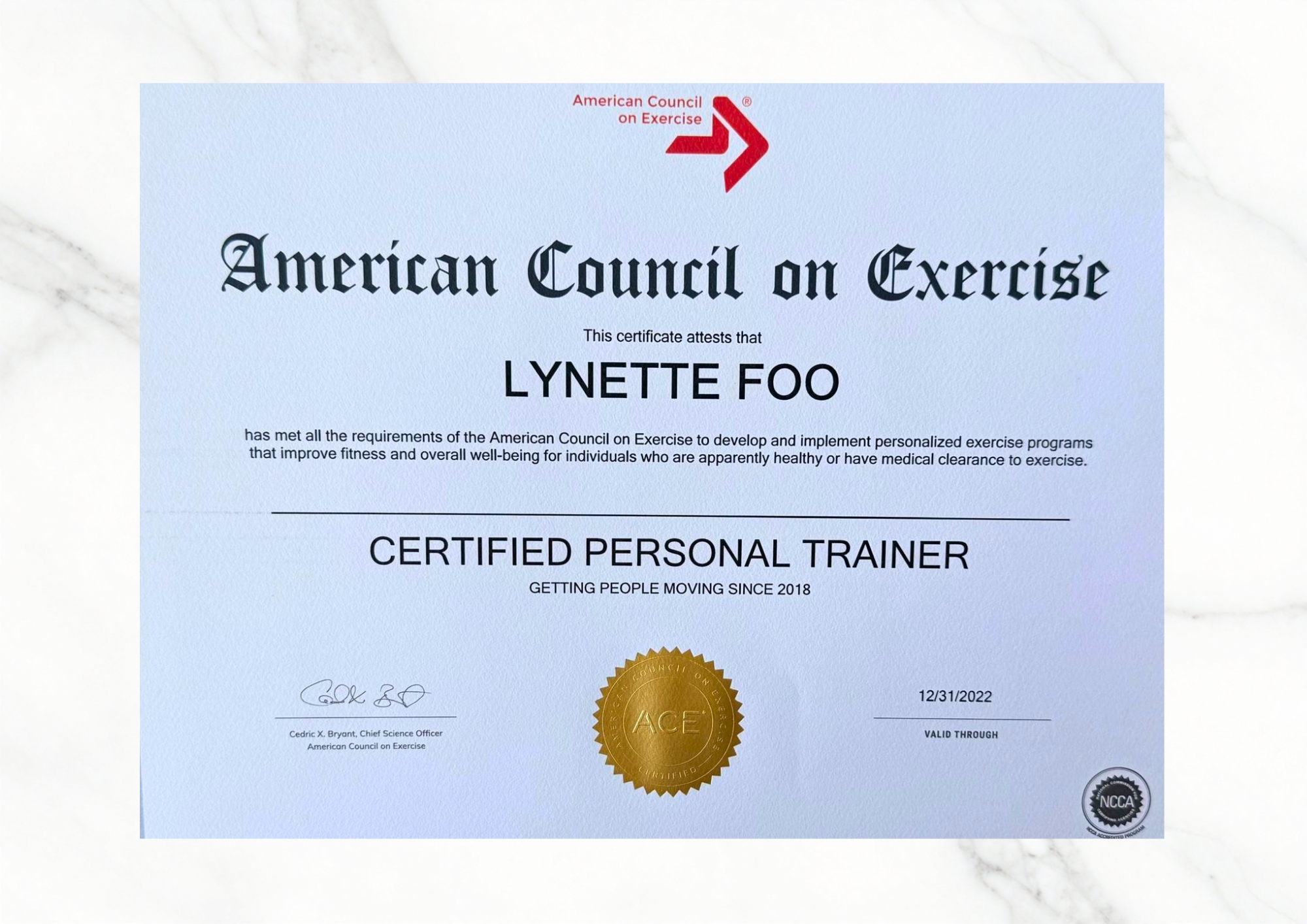 Certificate - ACE - Personal Trainer